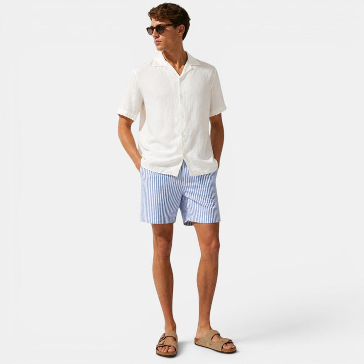 Gestreifte Leinenshorts Herren Sommer Strand Bermuda