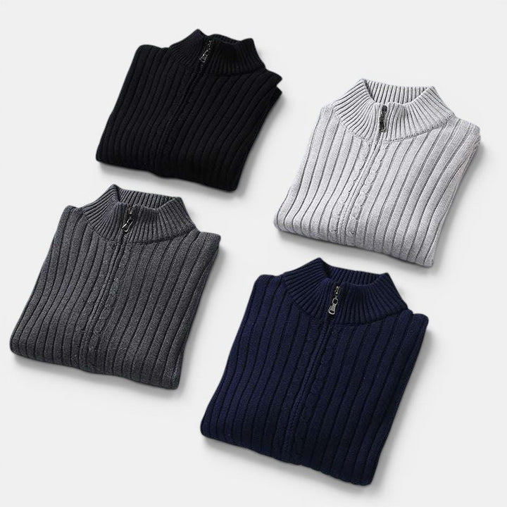 Voll-Zip Strickpullover Herren Cardigan Strickjacke