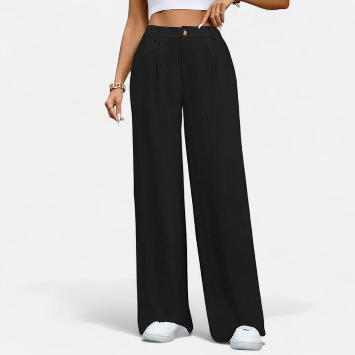 Navacava wide-leg trousers in navy — refined everyday bottoms