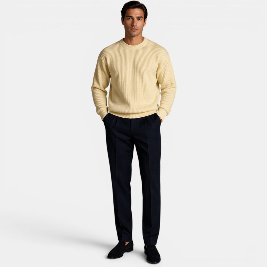Weicher Strick Rundhals Pullover Herren Sweater Basic