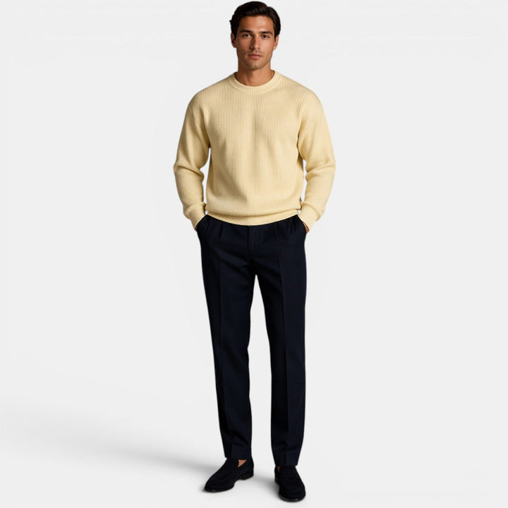 Weicher Strick Rundhals Pullover Herren Sweater Basic