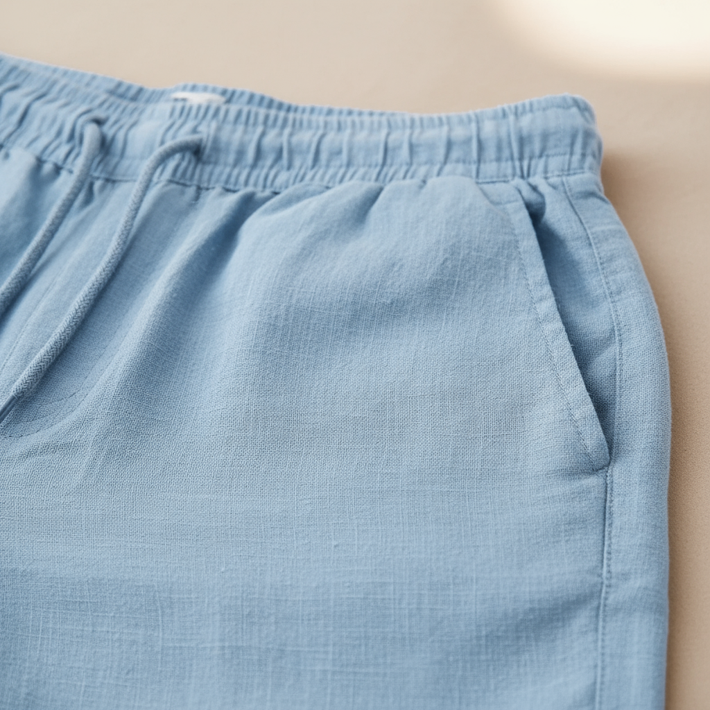 Baumwoll Leinen Sommershorts Herren Kurze Hose Strand