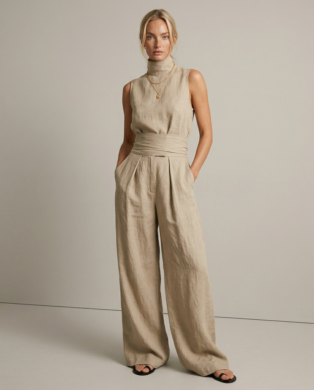 Sandstone Linen Matching Set | Women&