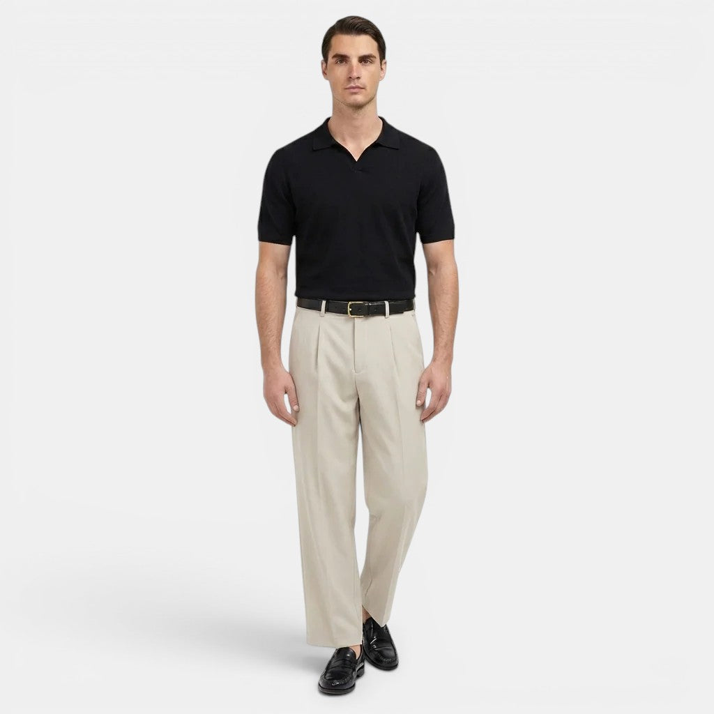 Bundfalten Geradebeinhose Herren Elegante Anzughose