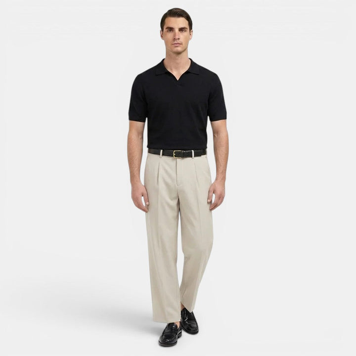 Bundfalten Geradebeinhose Herren Elegante Anzughose