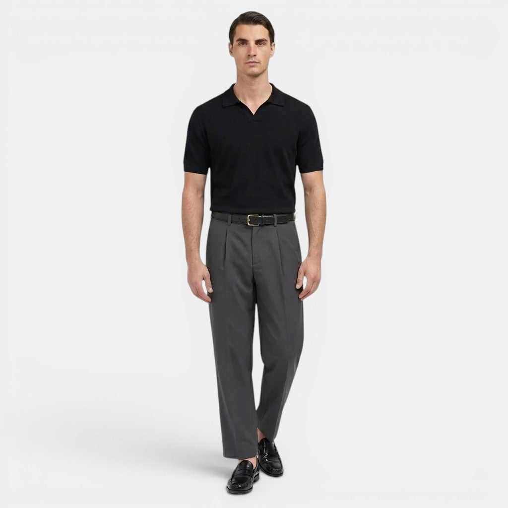 Bundfalten Geradebeinhose Herren Elegante Anzughose