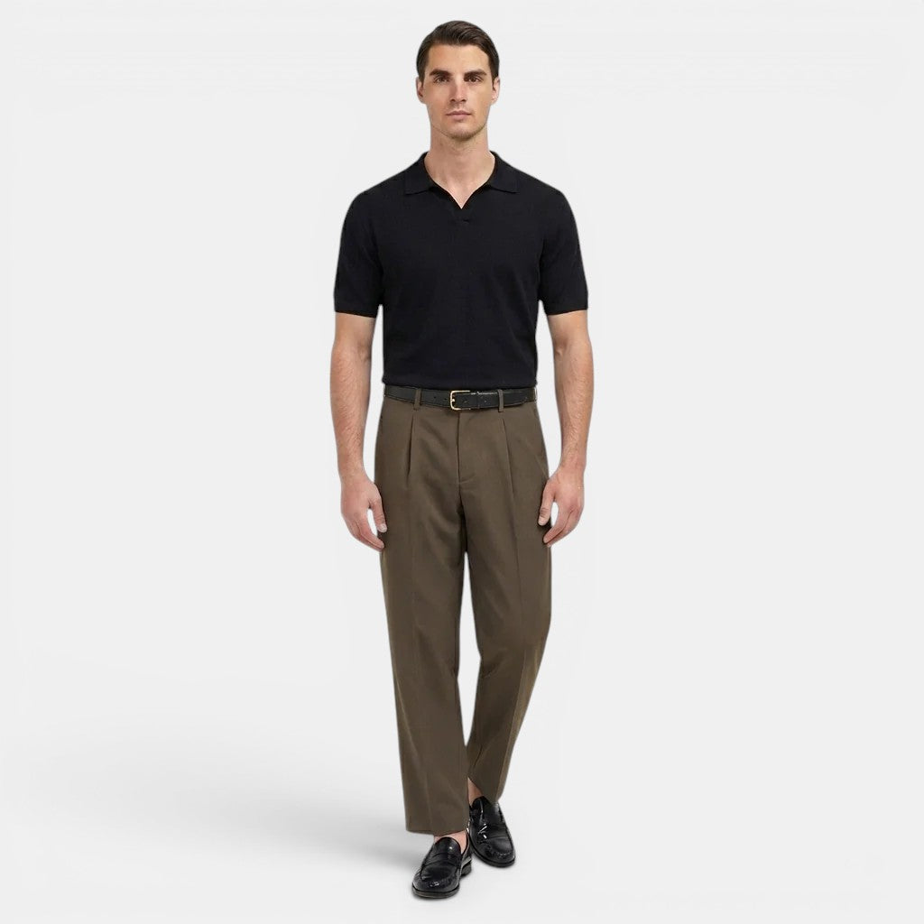 Bundfalten Geradebeinhose Herren Elegante Anzughose