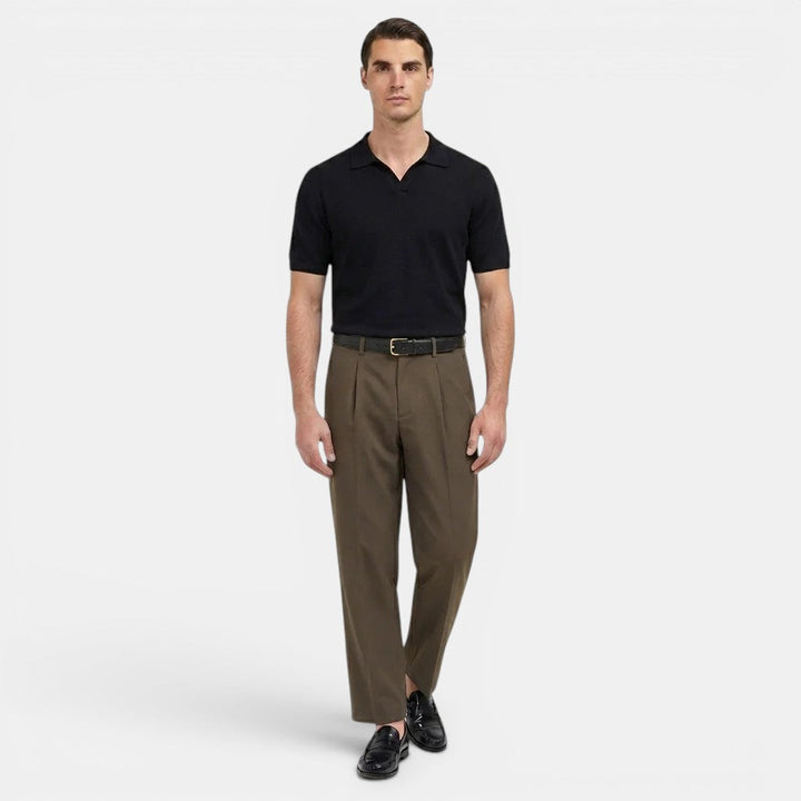 Bundfalten Geradebeinhose Herren Elegante Anzughose