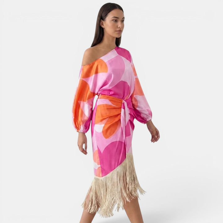 Navacava layered dress movement detail — flowing feminine hem