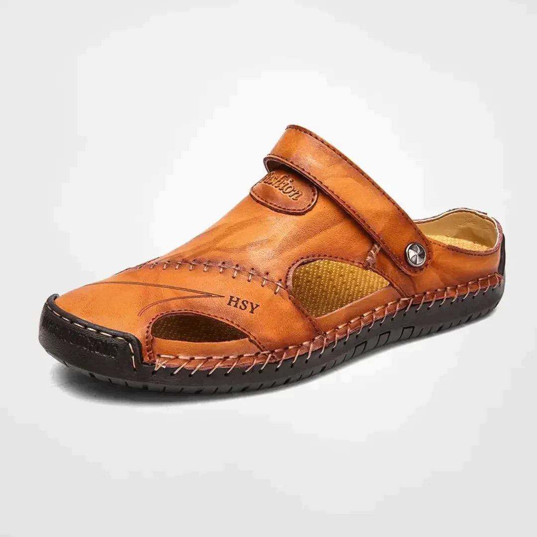 Orthopädische Ledersandalen Herren Fußbett Outdoor