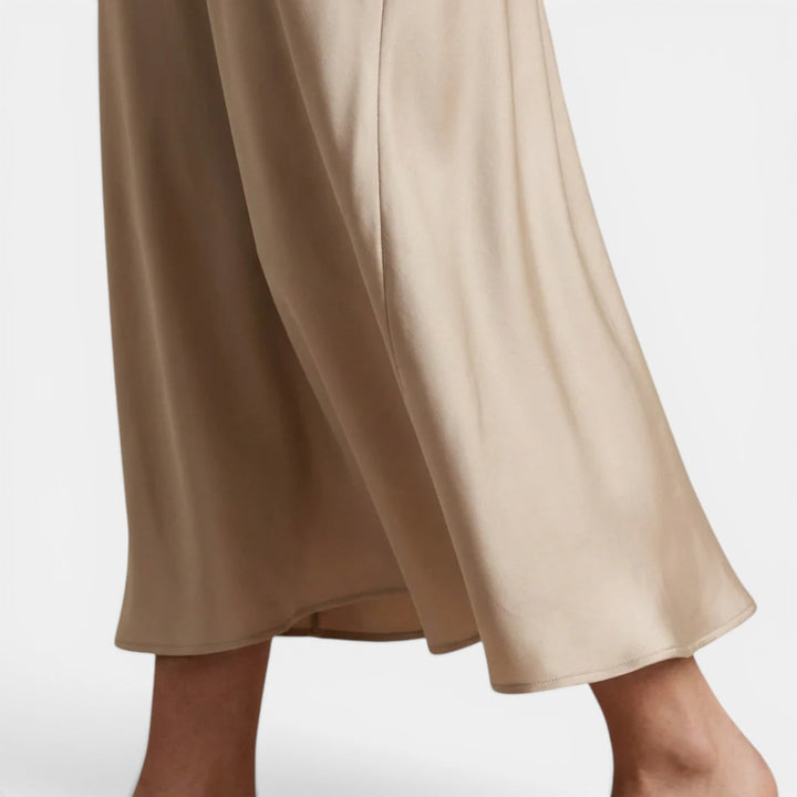 Navacava silk skirt styled — graceful feminine dressing