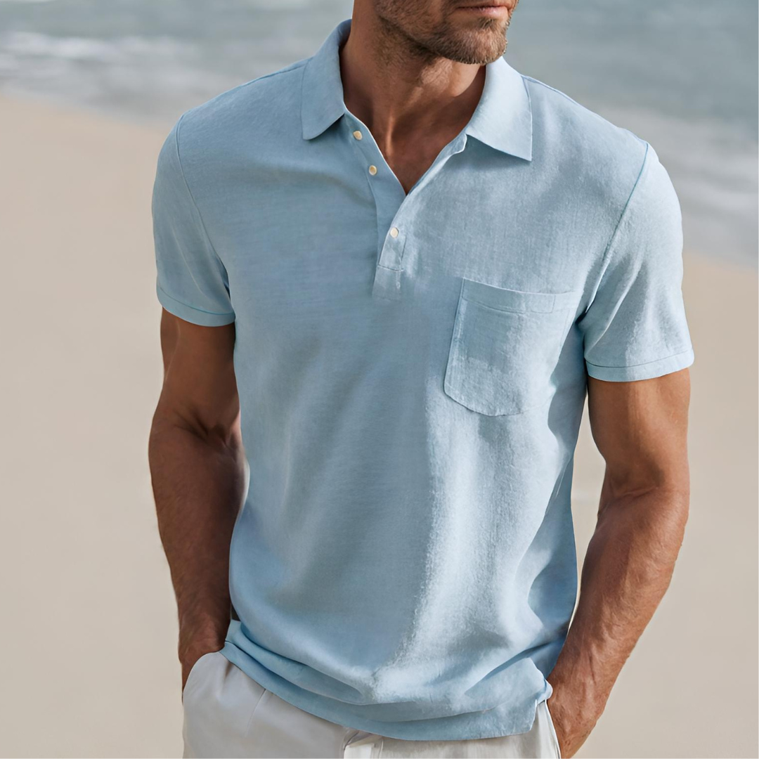 Baumwoll Poloshirt Herren Kurzarm Sommer Polo Casual