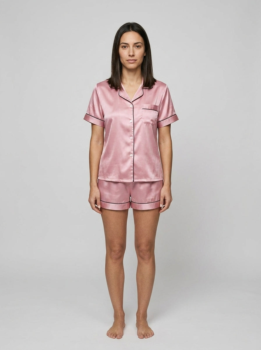 Short-sleeve pajama set — On Model - Neutral | Generated by Modelize