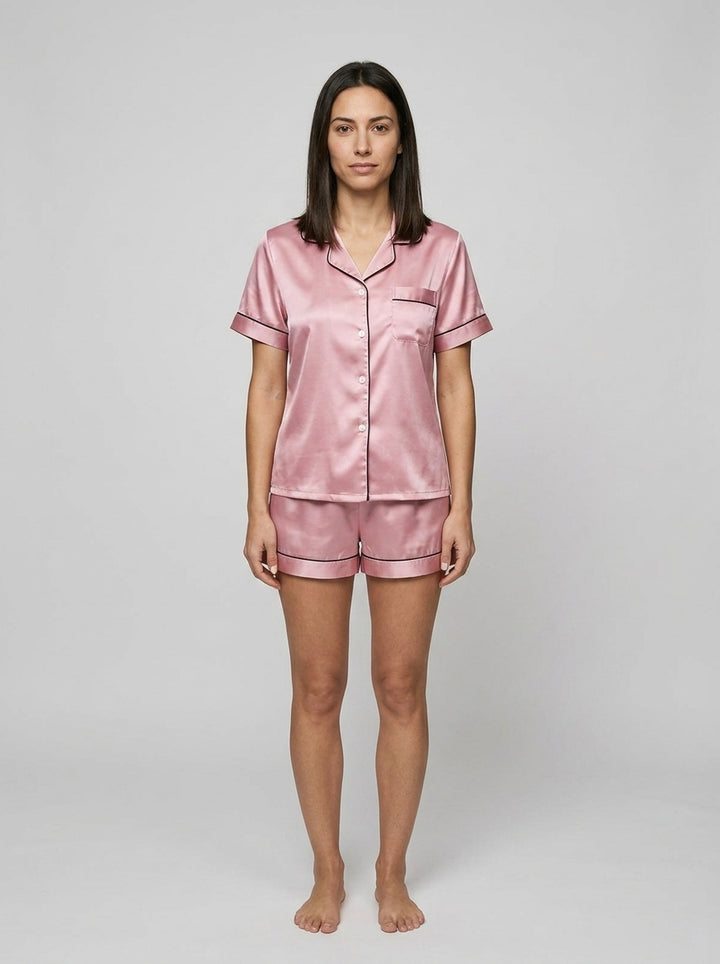 Short-sleeve pajama set — On Model - Neutral | Generated by Modelize