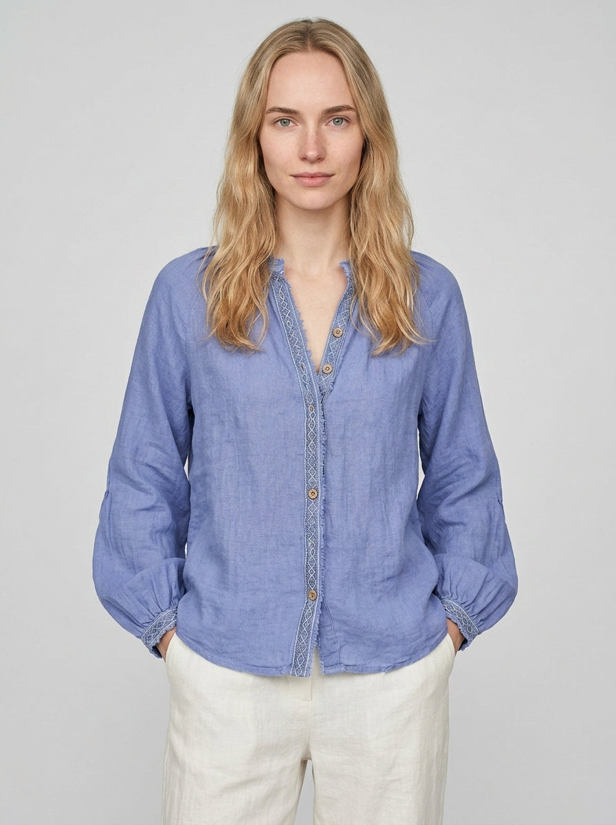 Boho long sleeve shirt — On Model - Neutral | Generated by Modelize