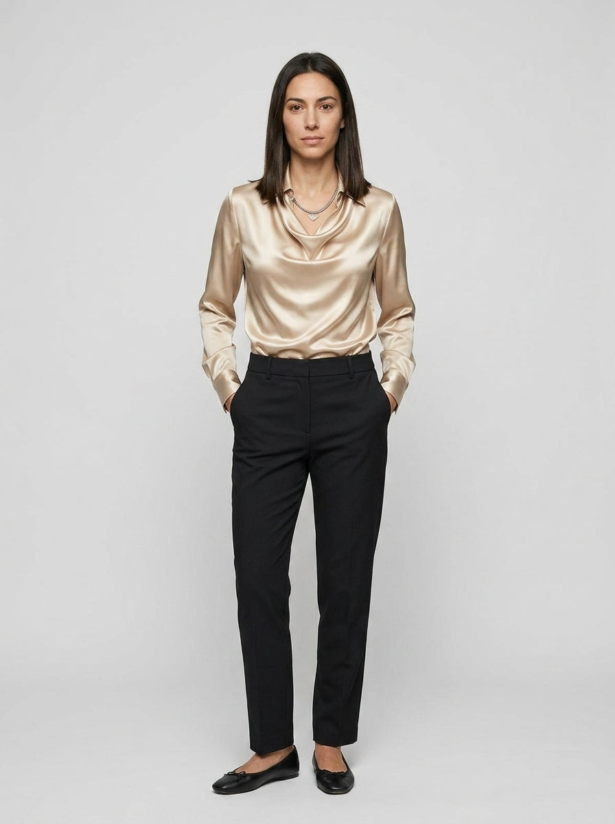 Satin Blouse — On Model - Neutral | Generated by Modelize