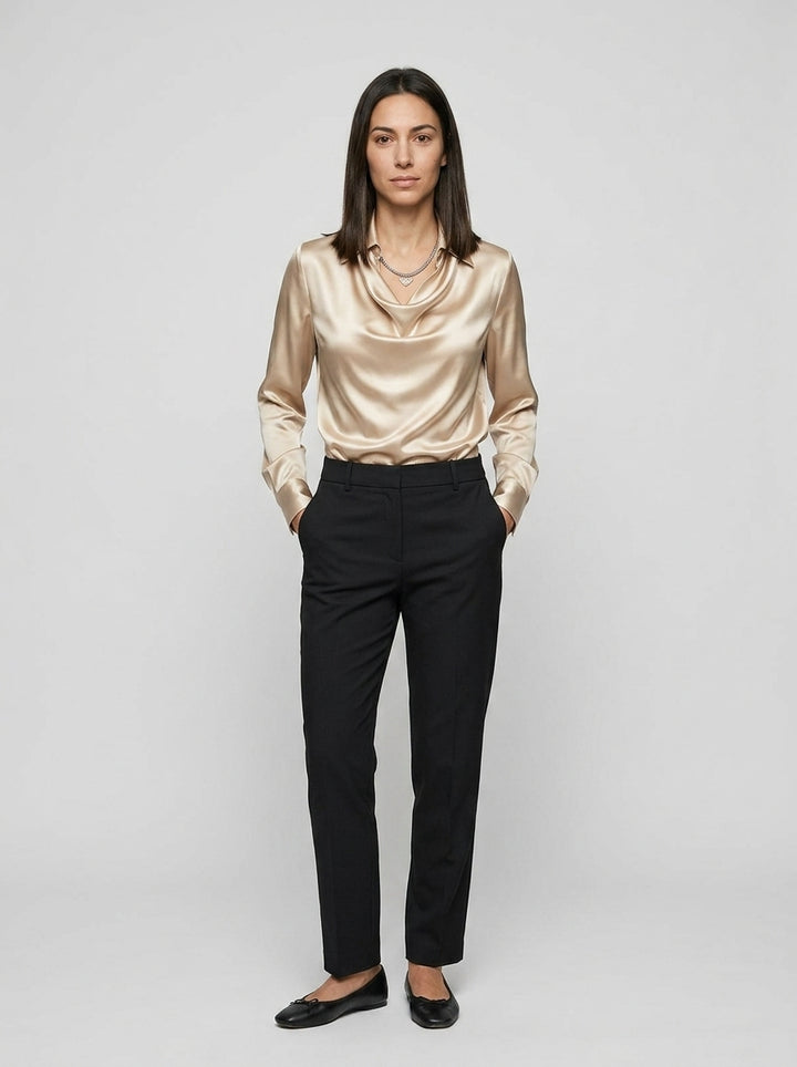 Satin Blouse — On Model - Neutral | Generated by Modelize