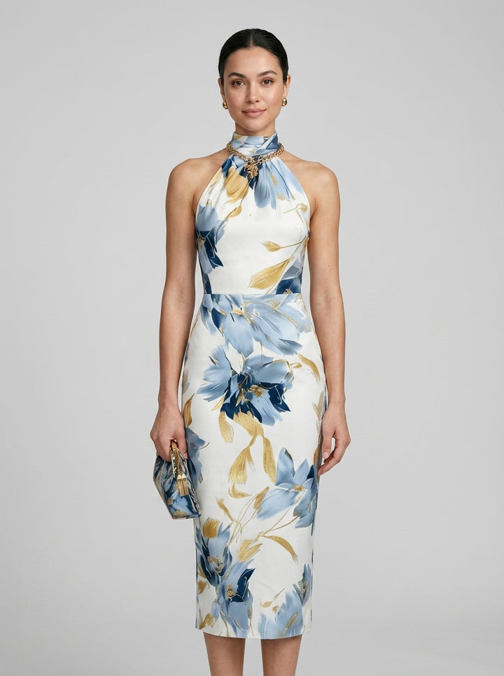 Sheath Midi Dress — On Model - Neutral | Generated by Modelize