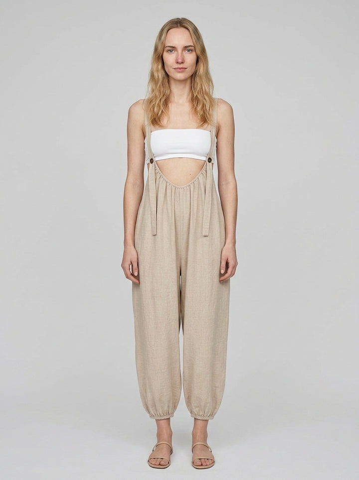 Sleeveless boho jumpsuit — On Model - Neutral | Generated by Modelize
