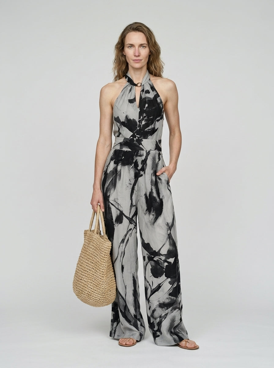 Halter Maxi Dress — On Model - Neutral | Generated by Modelize