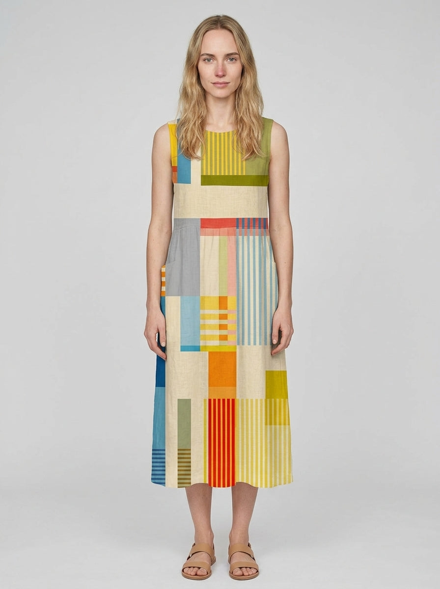Sleeveless midi dress — On Model - Neutral | Generated by Modelize