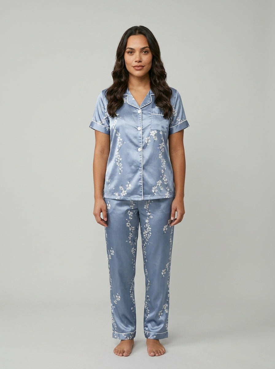 Satin pajama set — On Model - Neutral | Generated by Modelize