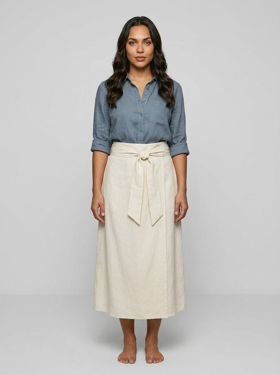Two-piece linen co-ord set — On Model - Neutral | Generated by Modelize
