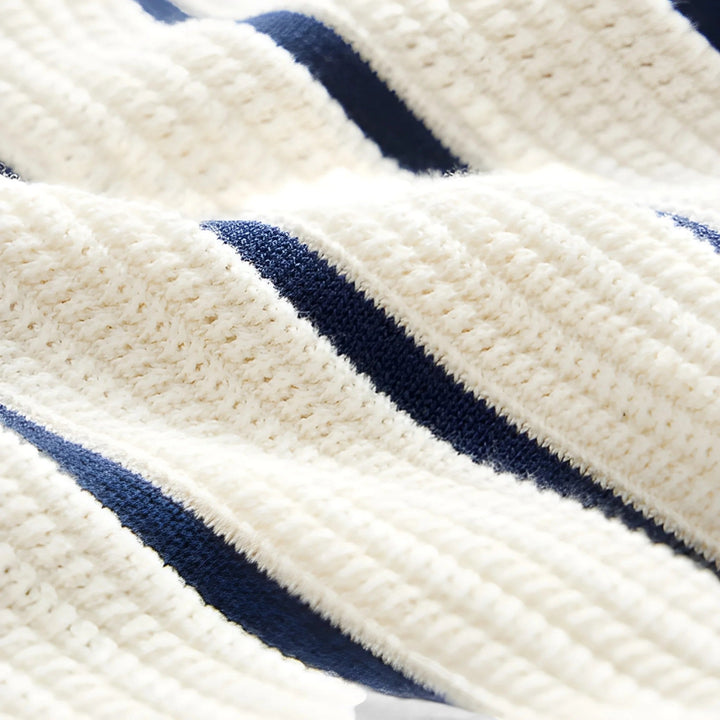 Gestreiftes Strickhemd Herren Sommer Polo Strick Hemd
