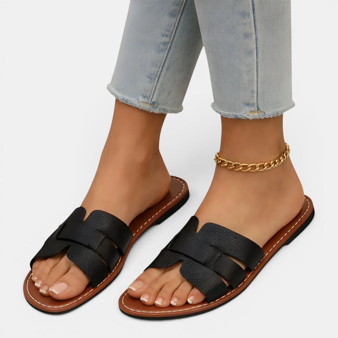 Navacava cushioned slides styled — effortless refined summer footwear