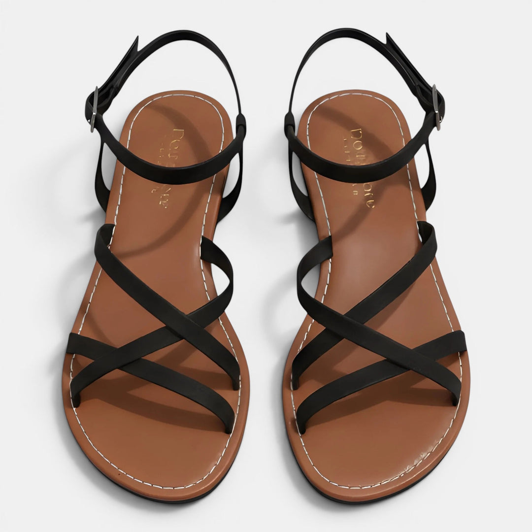 Navacava flat sandals in tan — warm old money summer tone