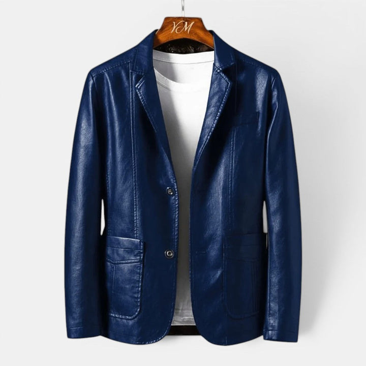 Premium Lederjacke Herren Echtleder Bikerjacke Slim