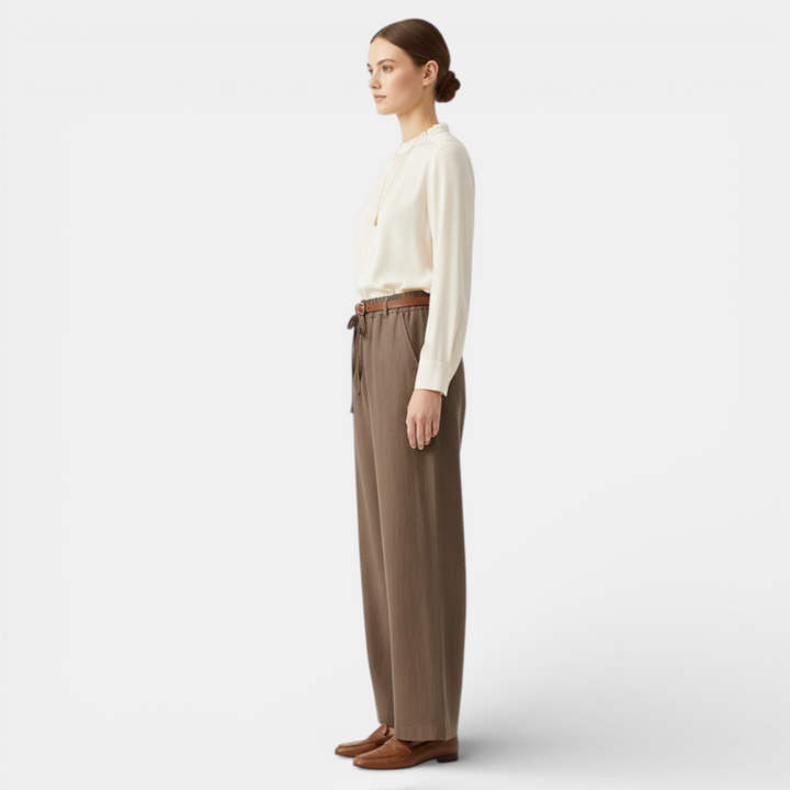 Navacava summer pants back view — classic wide-leg silhouette