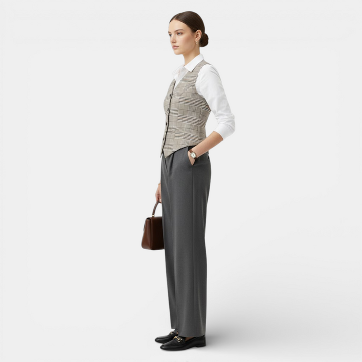 Navacava vintage waistcoat in neutral tone — quiet luxury wardrobe essential