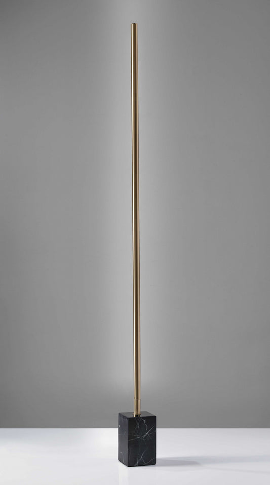 Antique Brass Marble LED Floor Lamp with Dimmer
