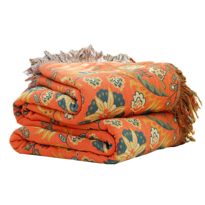 Bohemian Retro Style Reversible Cotton Quilt Blanket - Full, Queen and King