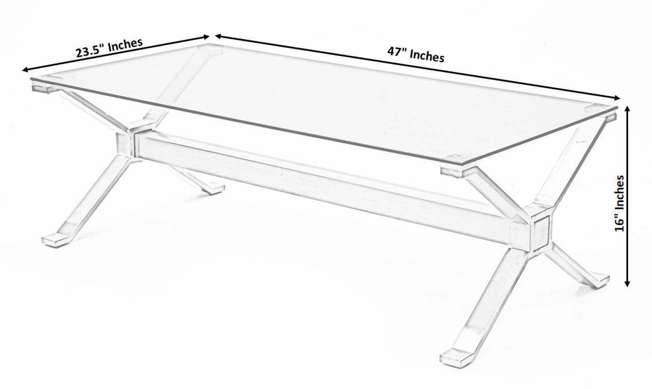 Rectangular Gold Metal Smoked Glass Modern Coffee Table