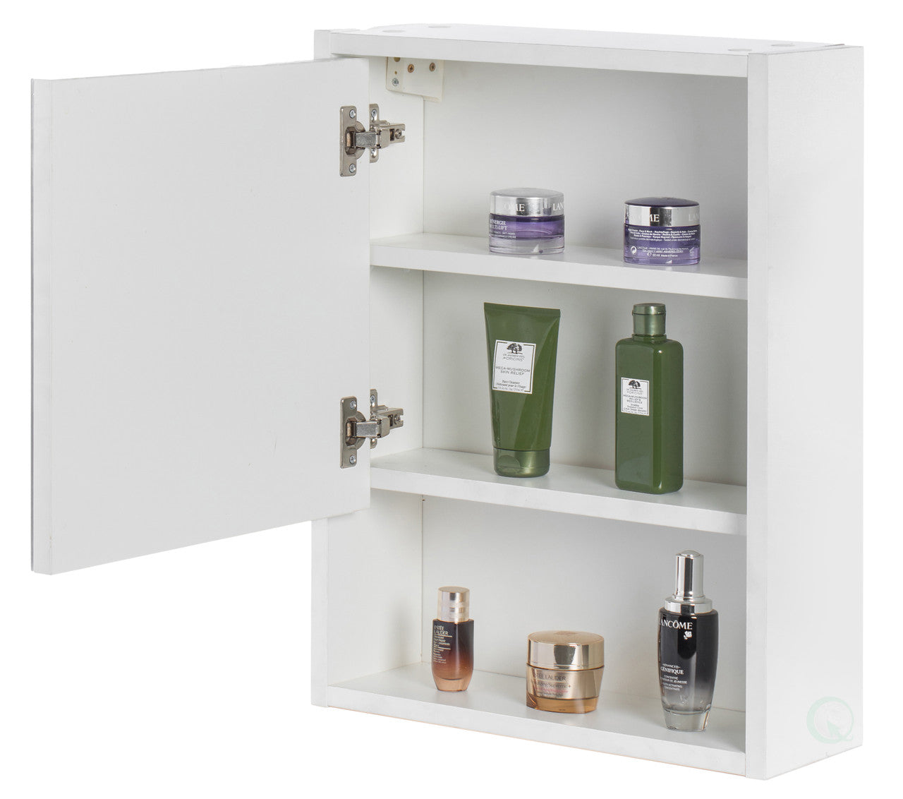 White Wall Mounted Bathroom Storage Cabinet with Mirror