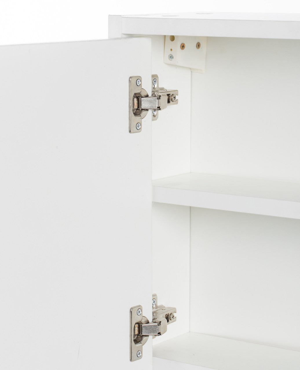 White Wall Mounted Bathroom Storage Cabinet with Mirror