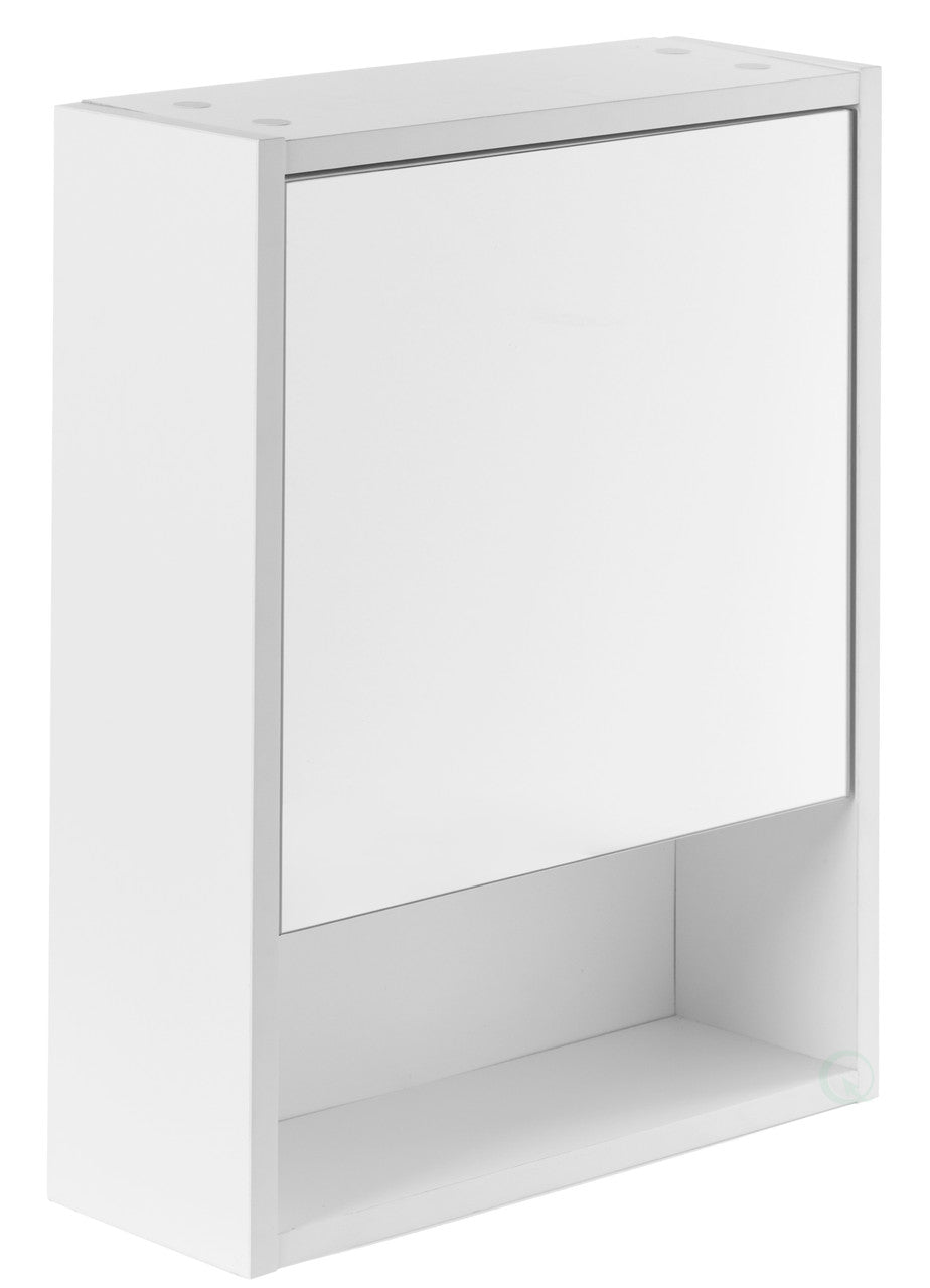 White Wall Mounted Bathroom Storage Cabinet with Mirror