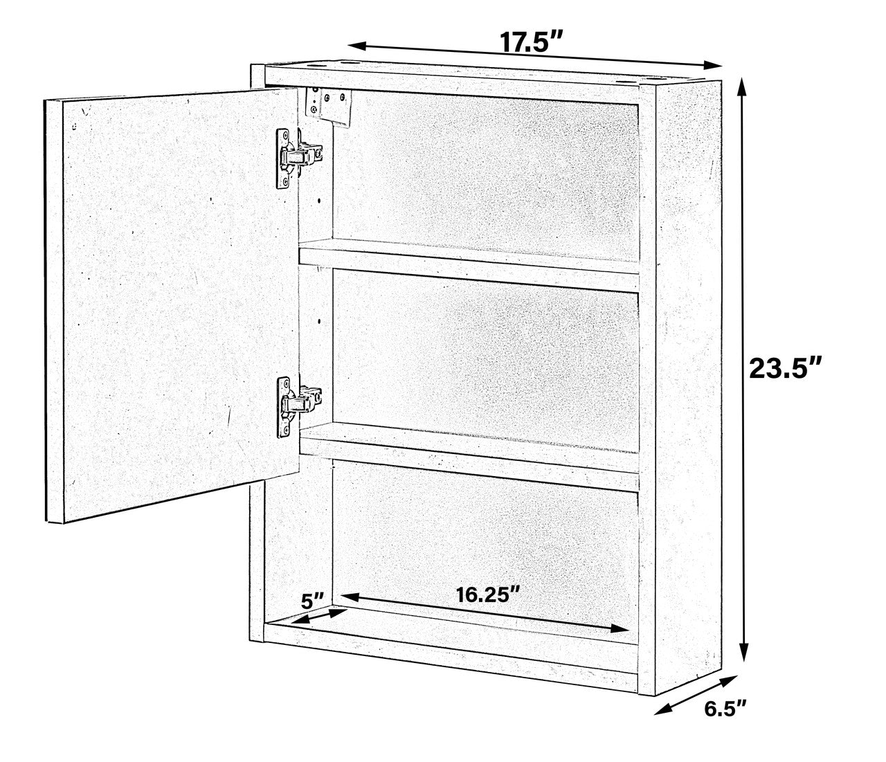 White Wall Mounted Bathroom Storage Cabinet with Mirror