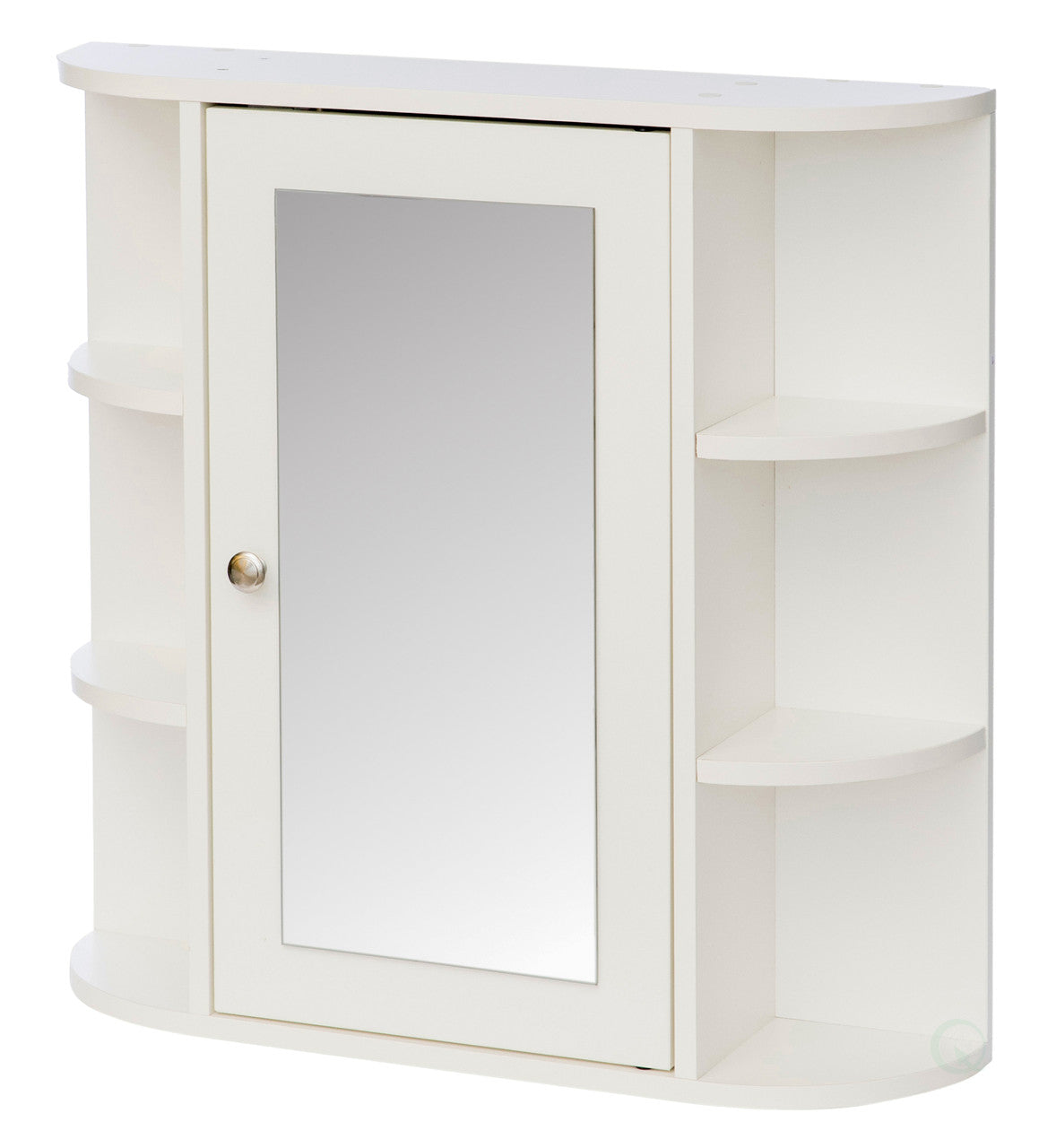 White Wall Mounted Bathroom Mirror Storage Cabinet Organizer