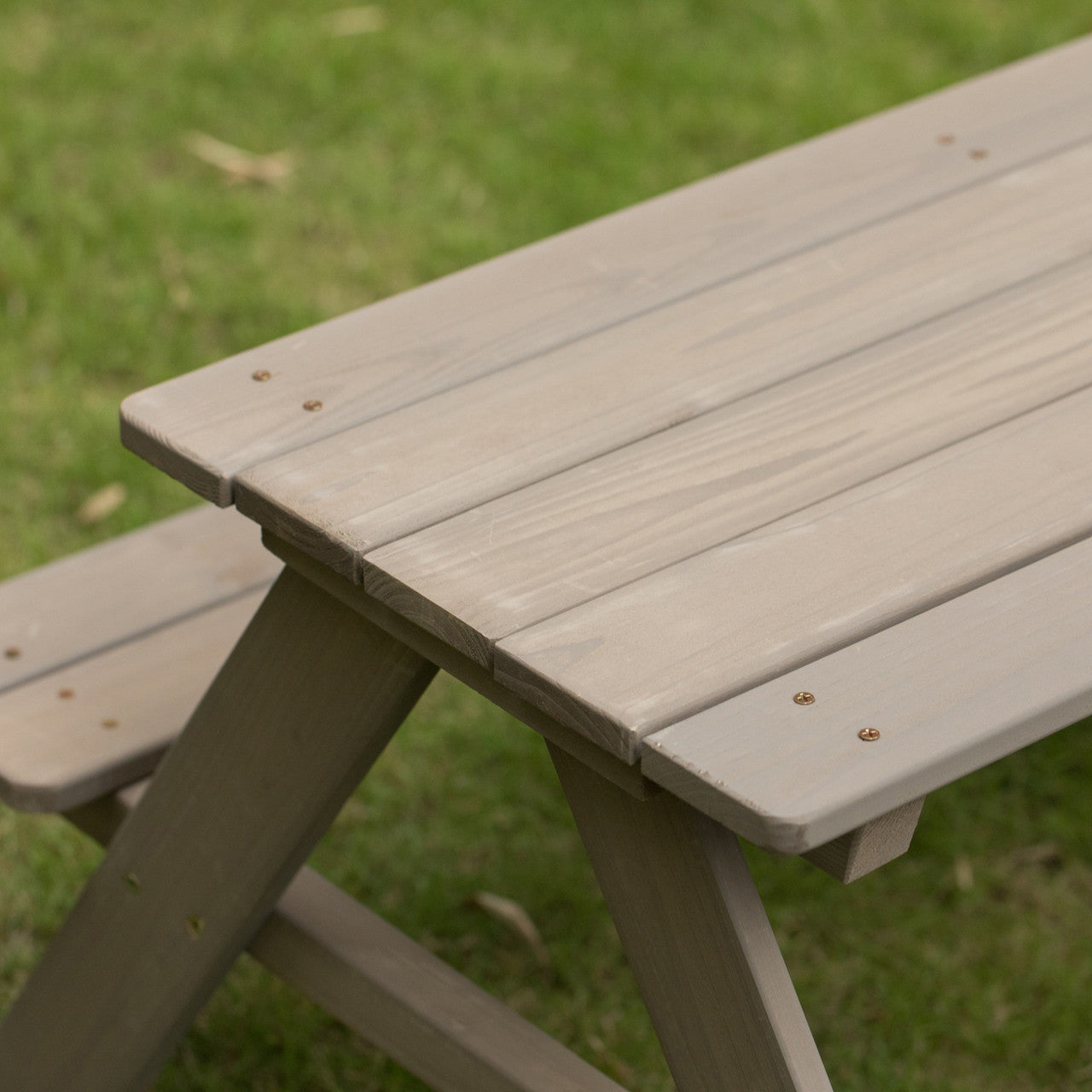 Kids Picnic Table with Umbrella Hole and Toy Box