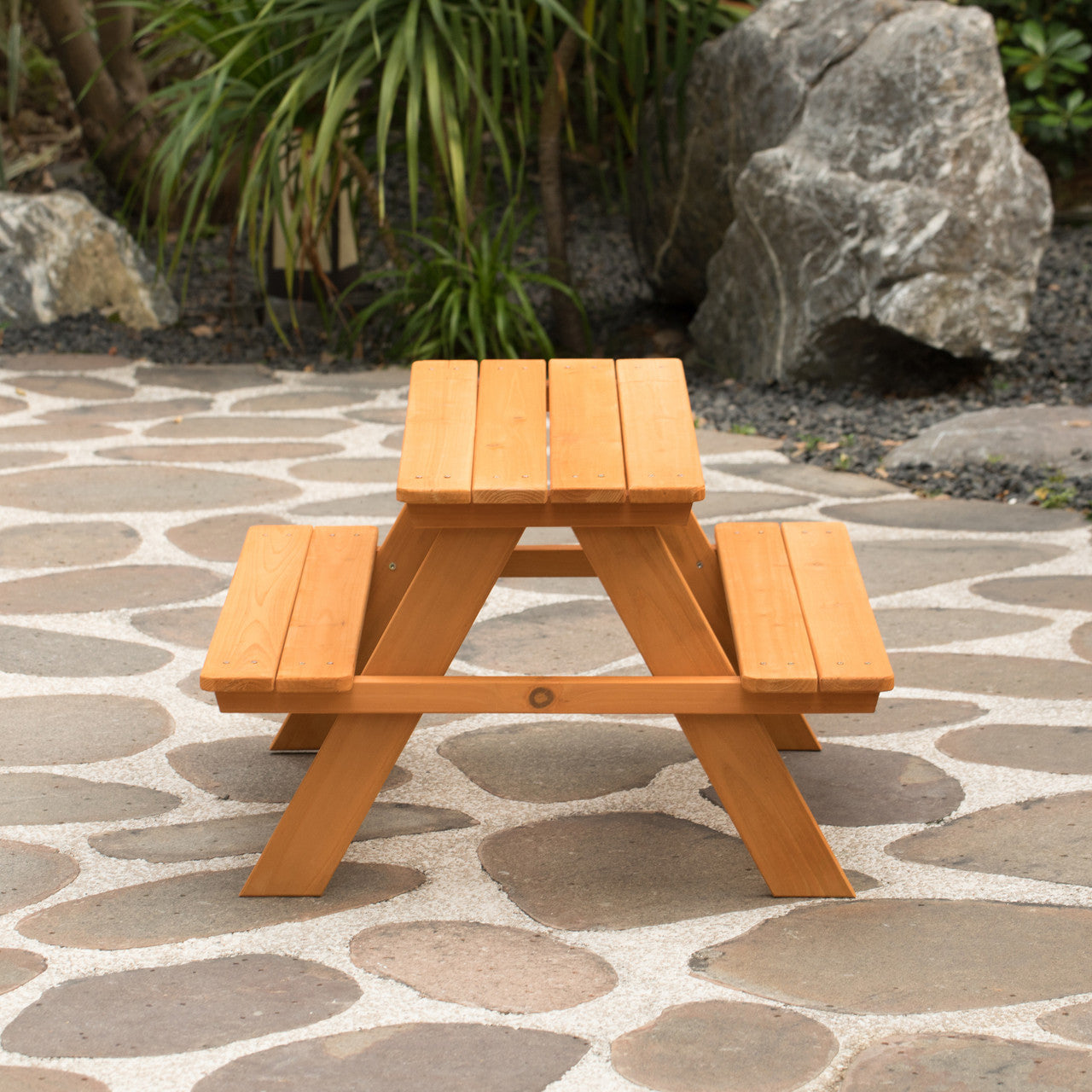 Kids Outdoor Wood Picnic Table for Garden and Backyard