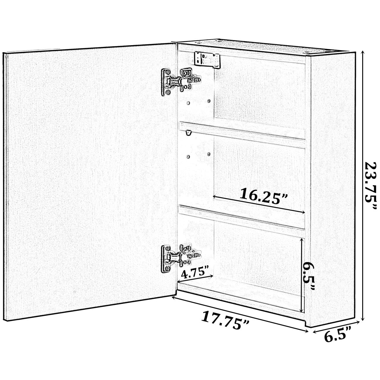 Classic Wall Mount Bathroom Mirrored Storage Cabinet