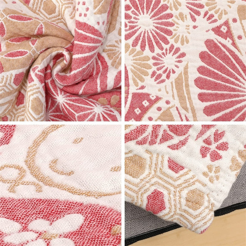 Seashell Pattern Reversible Cotton Quilt