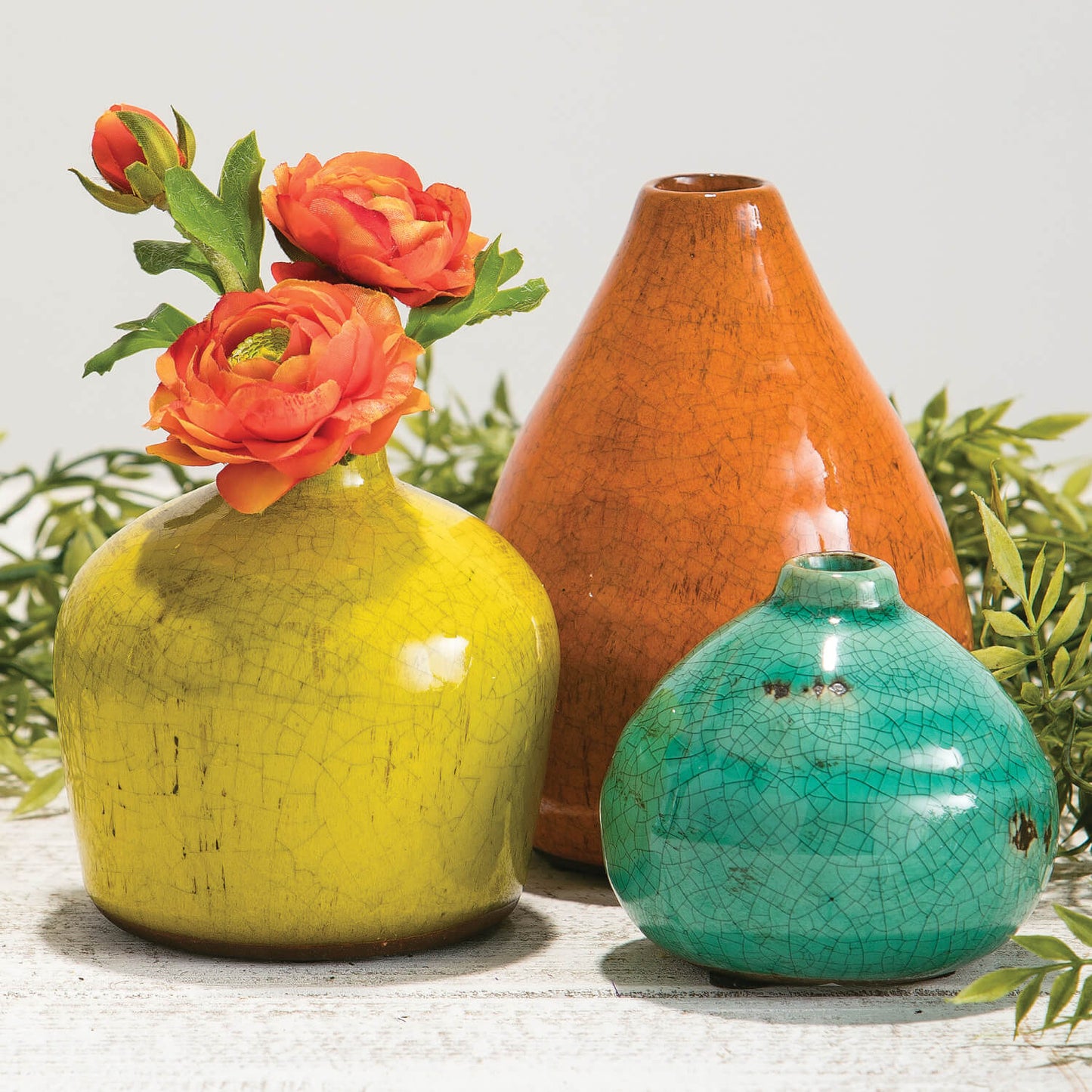 Mini Bright Decorative Boho Bud Vase Set of 3