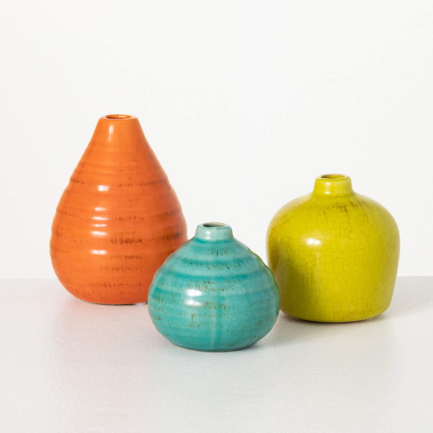 Mini Bright Decorative Boho Bud Vase Set of 3