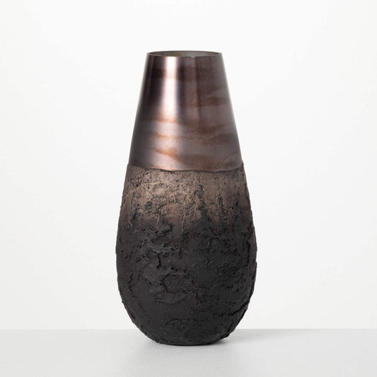 12" Decorative Dark Iridescent Vase