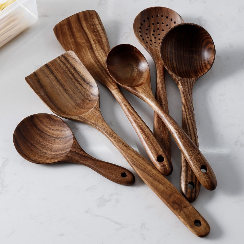 Natural Wood Kitchen Spoon Set-navacava.com