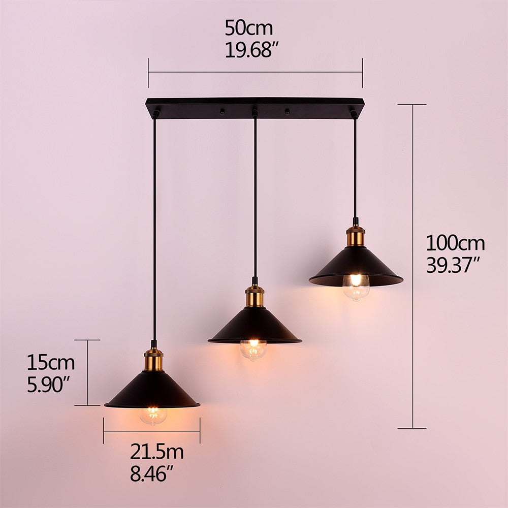 Retro loft LED Black Pendant Hanging Lamp